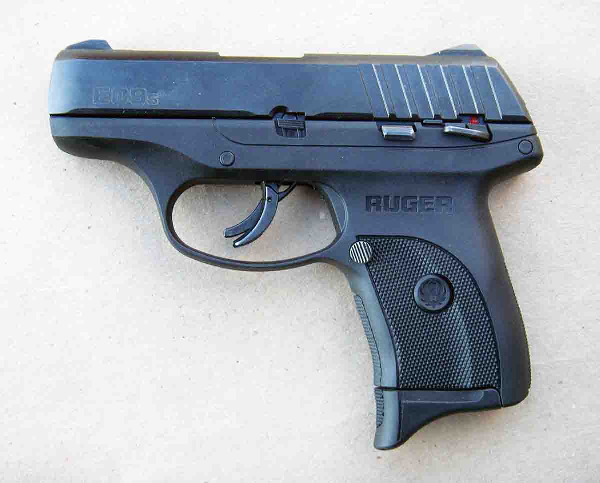 The Ruger EC9s is a compact striker-fired 9mm Luger. It features rounded corners, snag-free sights, an especially thin profile, 7+1 round capacity and weighs just 17.2 ounces.